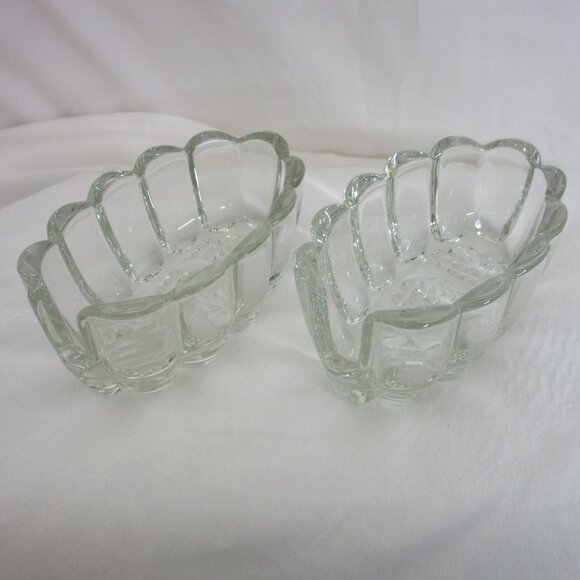 Princess House Crystal Buffet Silverware Caddies 2 Vintage #438 Utensil Holiday - Picture 1 of 8